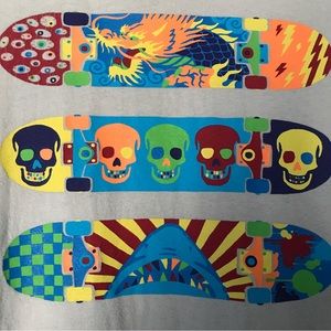 Skateboard tee boys Large 10-12. Dragons, skulls, & sharks!
